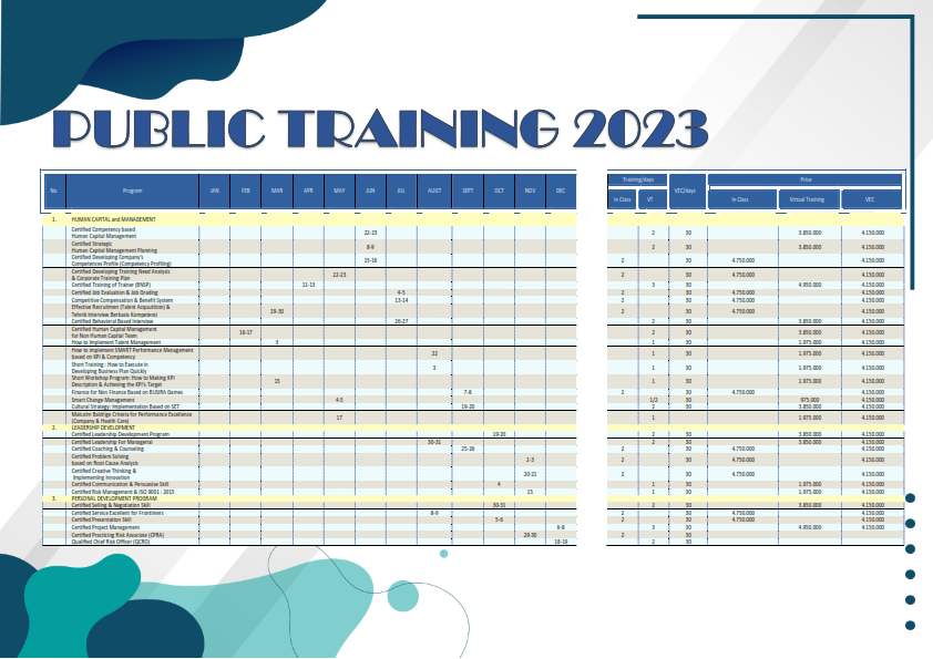 Public Blended Learning Schedule 2023